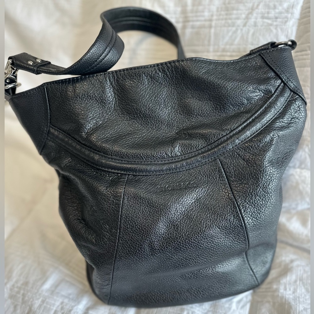 Stone & Co. beautiful, black, leather hobo bag!